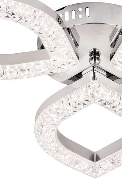 Capella Aydınlatma Kumandalı 3 Renk Işık Özellikli Dimmerli Modern Kaplama Plafonyer Led Avize Salon Mutfak Avize - 7