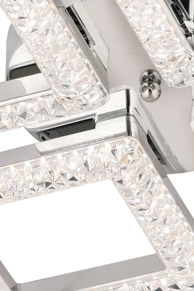 Capella Aydınlatma Kumandalı 3 Renk Işık Özellikli Dimmerli Modern Kaplama Plafonyer Led Avize Salon Mutfak Avize - 6