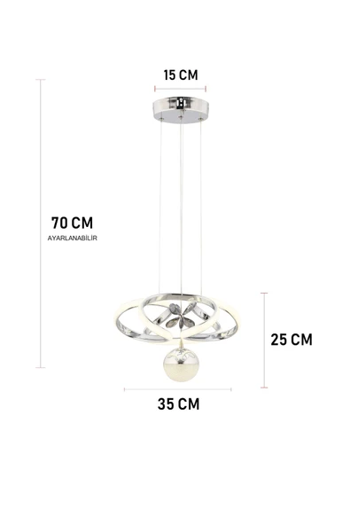 Capella Aydınlatma Alfa Kumandalı 3 Renk Işık Özellikli Modern Kaplama Sarkıt Led Avize Salon Avize - 4