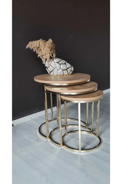 FAYMEND Ecol Desing Lüx Zigon Sehpa Altın Rivoli - 4