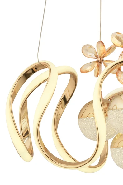 Capella Aydınlatma Oliver Kumandalı 3 Renk Işık Özellikli Modern Gold Kaplama Sarkıt Led Avize Salon Avize - 8