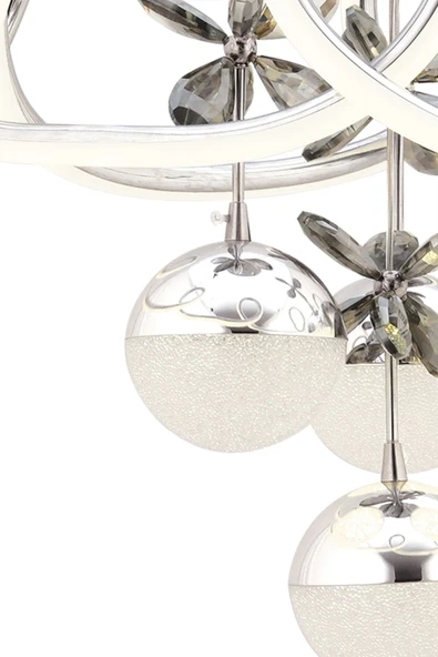 Capella Aydınlatma Aron Kumandalı 3 Renk Işık Özellikli Dimmerli Modern Kaplama Sarkıt Led Avize Salon Hol Mutfak Avize - 7