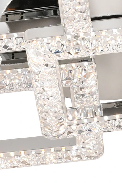 Capella Aydınlatma Kumandalı 3 Renk Işık Özellikli Dimmerli Modern Kaplama Plafonyer Led Avize Salon Mutfak Avize - 6