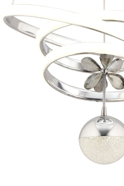 Capella Aydınlatma Sara Kumandalı 3 Renk Işık Özellikli Dimmerli Modern Kaplama Sarkıt Led Avize Salon Mutfak Avize - 7