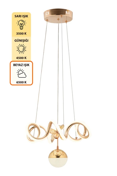 Capella Aydınlatma Markus Kumandalı 3 Renk Işık Özellikli Dimmerli Modern Kaplama Sarkıt Led Avize Salon Mutfak Avize - 6