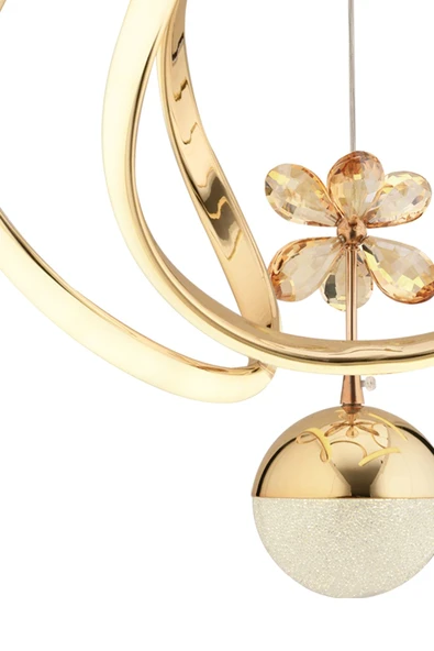 Capella Aydınlatma Kumandalı 3 Renk Işık Özellikli Modern Kaplama Sarkıt Led Avize Salon Avize - 7