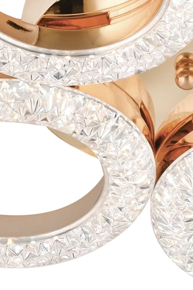 Capella Aydınlatma Kumandalı 3 Renk Işık Özellikli Dimmerli Modern Kaplama Plafonyer Led Avize Salon Mutfak Avize - 7