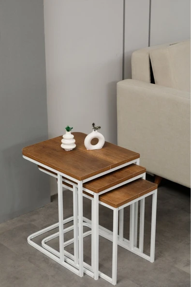 Deepport Koyuness Zigon Sehpa - Yan Sehpa - Servis Sehpa - 3lü Sehpa ürün görseli