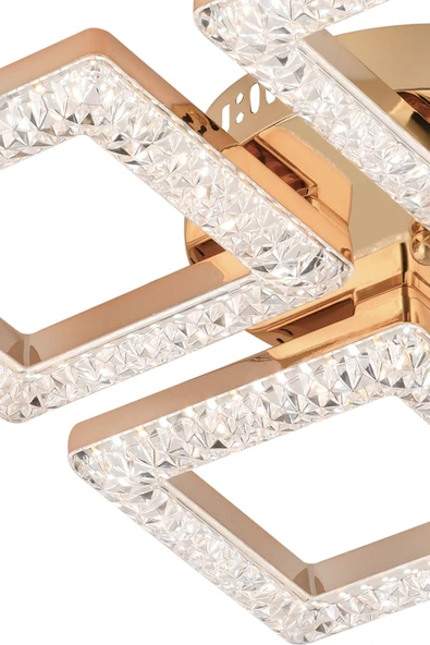 Capella Aydınlatma Kumandalı 3 Renk Işık Özellikli Dimmerli Modern Kaplama Plafonyer Led Avize Salon Mutfak Avize - 7