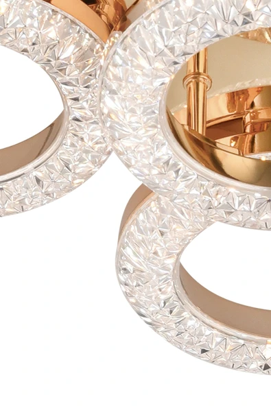 Capella Aydınlatma Kumandalı 3 Renk Işık Özellikli Dimmerli Modern Kaplama Plafonyer Led Avize Salon Mutfak Avize - 7