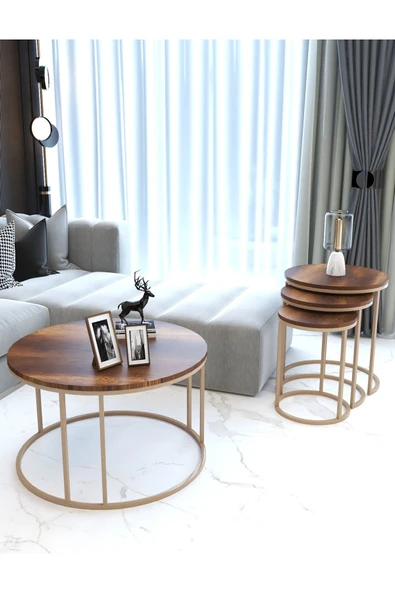 FAYMEND 4'lü Takım/orta Sehpa Ve C Zigon Cappuccino / Barok ürün görseli 1