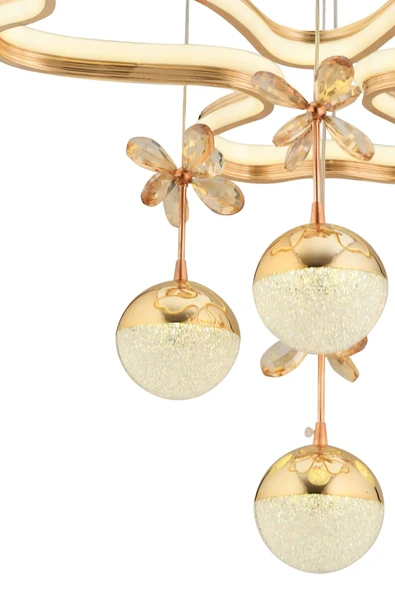 Capella Aydınlatma Kumandalı 3 Renk Işık Özellikli Modern Kaplama Sarkıt Led Avize Salon Avize - 7