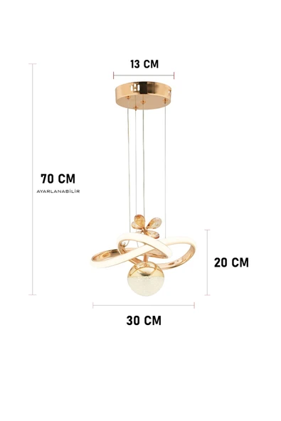 Capella Aydınlatma Bella Kumandalı 3 Renk Işık Özellikli Dimmerli Modern Kaplama Sarkıt Led Avize Salon Mutfak Avize - 4