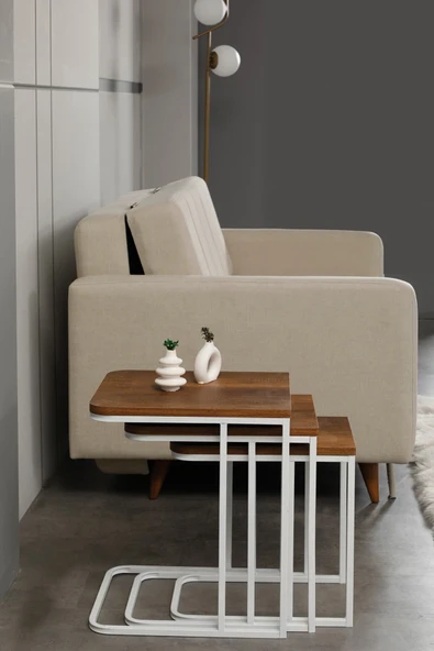 Deepport Koyuness Zigon Sehpa - Yan Sehpa - Servis Sehpa - 3lü Sehpa - Resim 2