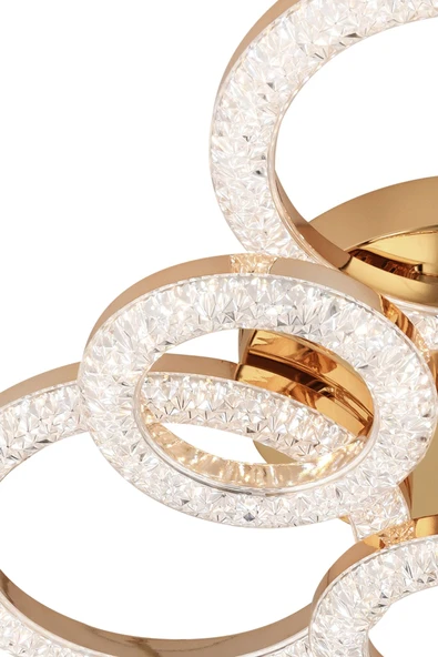 Capella Aydınlatma Kumandalı 3 Renk Işık Özellikli Dimmerli Modern Kaplama Plafonyer Led Avize Salon Mutfak Avize - 7