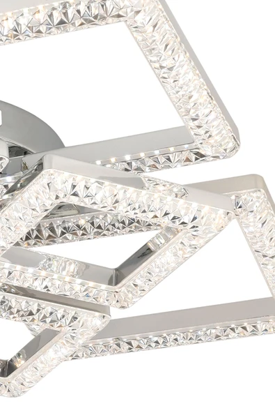 Capella Aydınlatma Kumandalı 3 Renk Işık Özellikli Dimmerli Modern Kaplama Plafonyer Led Avize Salon Mutfak Avize - 7