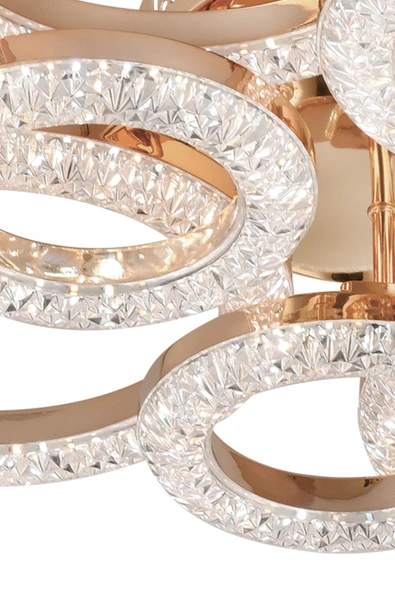 Capella Aydınlatma Kumandalı 3 Renk Işık Özellikli Dimmerli Modern Kaplama Plafonyer Led Avize Salon Mutfak Avize - 7