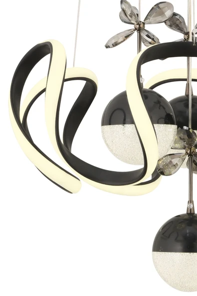 Capella Aydınlatma Oliver Kumandalı 3 Renk Işık Özellikli Modern Siyah Sarkıt Led Avize Salon Avize - 8