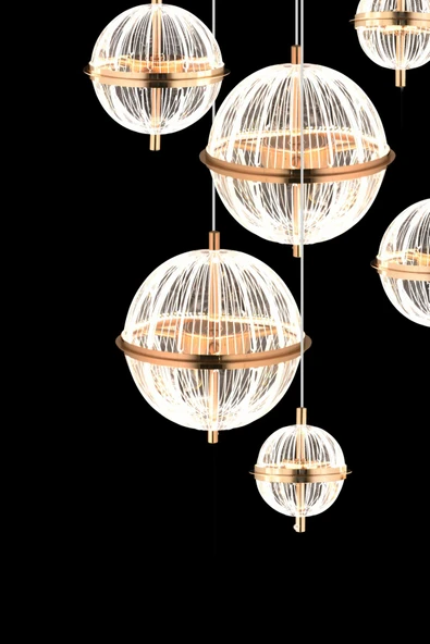 Capella Aydınlatma Round Kumandalı 3 Renk Işık Özellikli Dimmerli Modern Kaplama Sarkıt Led Avize Salon Mutfak Avize - 3