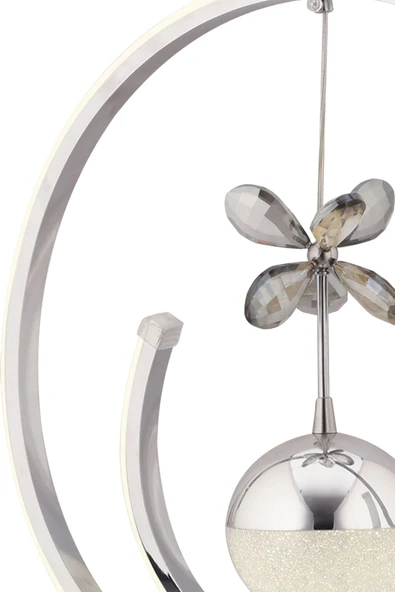 Capella Aydınlatma Kumandalı 3 Renk Işık Özellikli Modern Kaplama Sarkıt Led Avize Salon Avize - 7