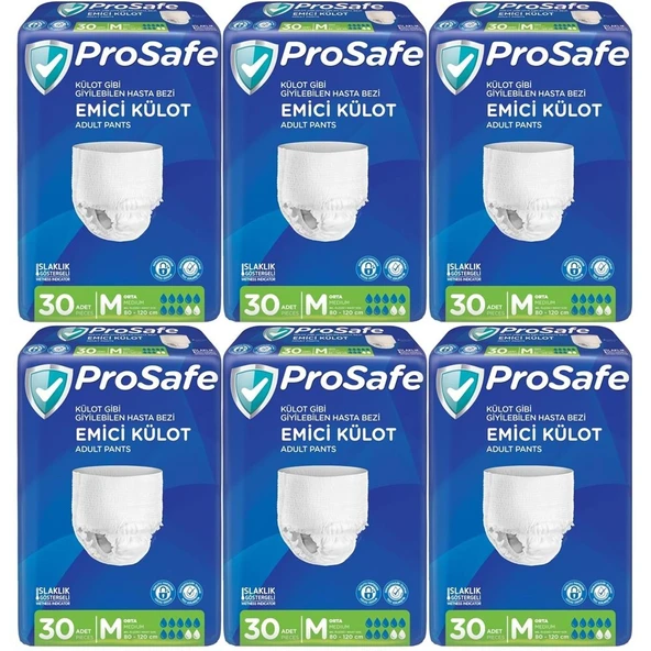 Prosafe Emici Külot Orta Boy M 30'lu 6 Adet Hasta Bezi ürün görseli