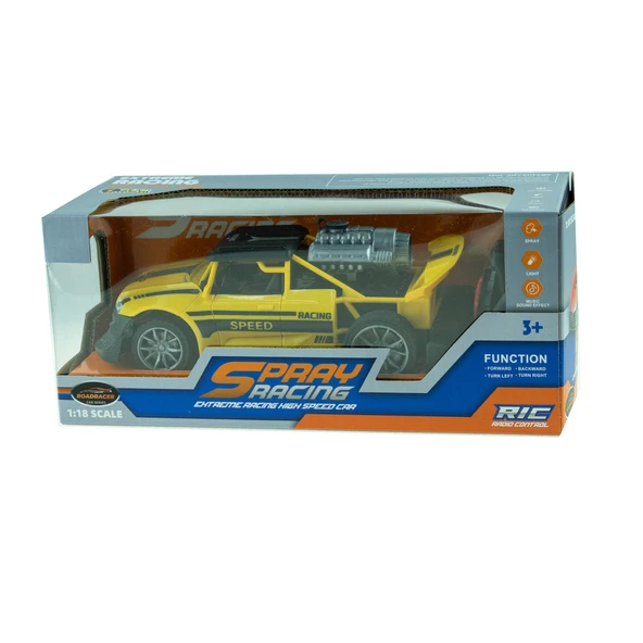 1:18 Sc Uzaktan Kumandalı Spray Araba Duman Çıkaran Sarı Şarjlı - 4