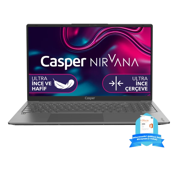 Casper Nirvana X600.1270-DV00X-G-F-OFM365 Intel Core i7-12700H 32GB RAM 500GB NVME SSD Freedos  + Microsoft® Office 365 Bireysel (1 Yıllık) Hediye