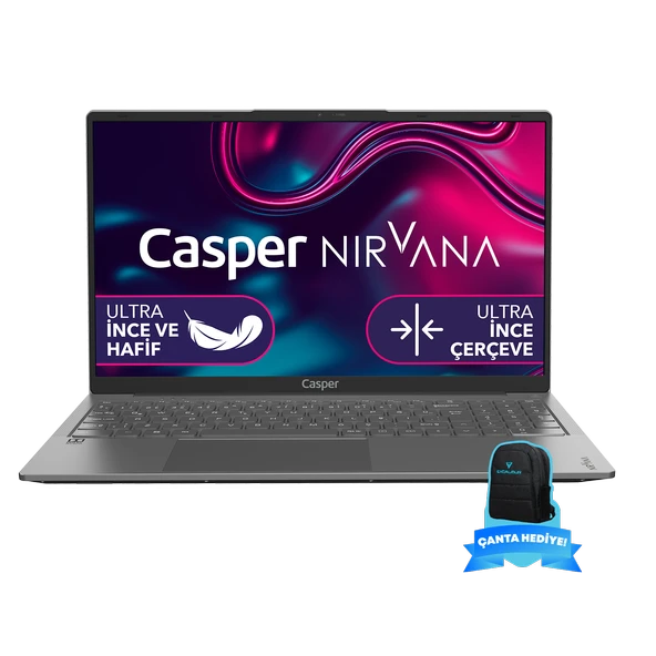 Casper Nirvana X600.1270-8U00A-G-F-CANEX16 Intel Core i7-12700H 8GB RAM 250GB NVME SSD Windows 11 Home  + Excalibur 15.6"-16" Sırt Çantası Siyah Hediye