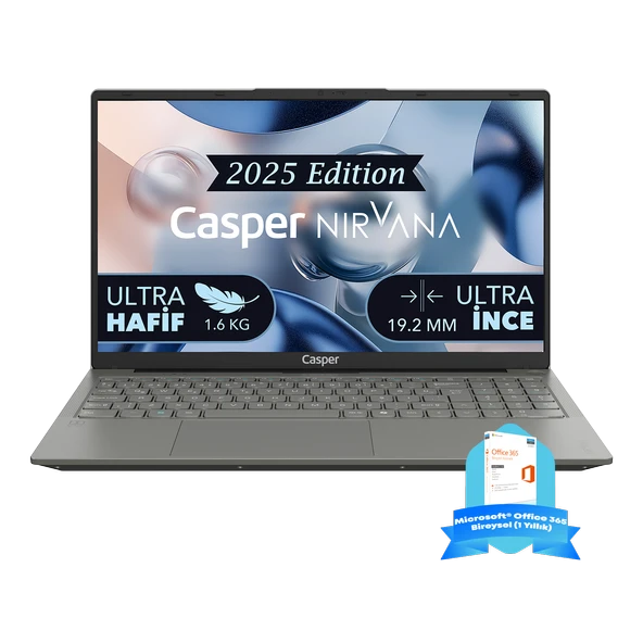 Casper Nirvana X600.1342-DV00X-G-F-OFM365 Intel Core i5-13420H 32GB RAM 500GB NVME SSD Freedos + Microsoft® Office 365 Bireysel (1 Yıllık) Hediye