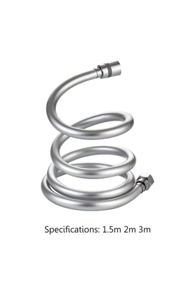 KUSTAR Aç-kapa Krom 3 Fonksiyonlu Duş Başlığı Ve Gümüş Pvc Banyo Duş Hortumu 1,5 Metre - 2
