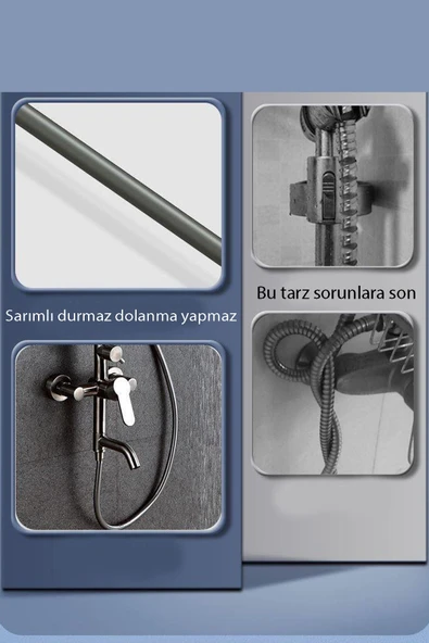 KUSTAR Nano Silikon Patlamaz Yırtılmaz Ezilmez Duş Hortumu 150 cm Beyaz Banyo Duş Hortumu - 7