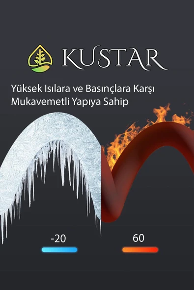 KUSTAR Nano Silikon Patlamaz Yırtılmaz Ezilmez Duş Hortumu 150 cm Beyaz Banyo Duş Hortumu - 6