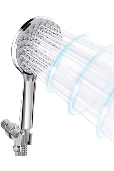 KUSTAR Nilüfer 3 In 1 5 Fonksiyonlu Banyo Duş Başlığı Seti L Mafsal Ve 1,5 Metre Örgülü Hortum Seti - 2