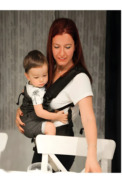 Bebekle Büyüyen %100 Pamuklu 0-4 Yaş Koyu Gri New Age Ergonomik Bebek Kangurusu (MİST) - 2