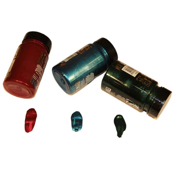 Rich Titanyum Metalik Boya Seti 3 Adet 90 Cc Bordo Turkuaz Antik Yeşil - 3