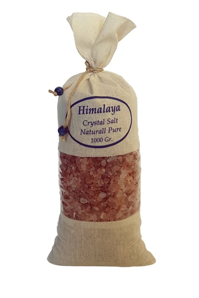 Himalaya Tuzu Granül Iri Tane Pembe 1 Kg Orjinal Bez Torba Himalayan Salt Pink