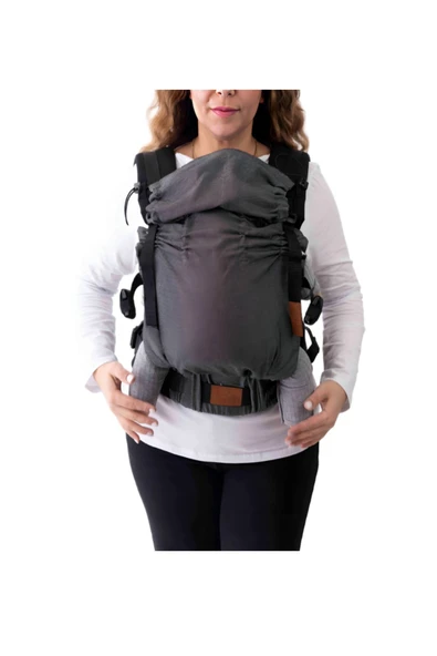 Bebekle Büyüyen %100 Pamuklu 0-4 Yaş Koyu Gri New Age Ergonomik Bebek Kangurusu (MİST) - 4