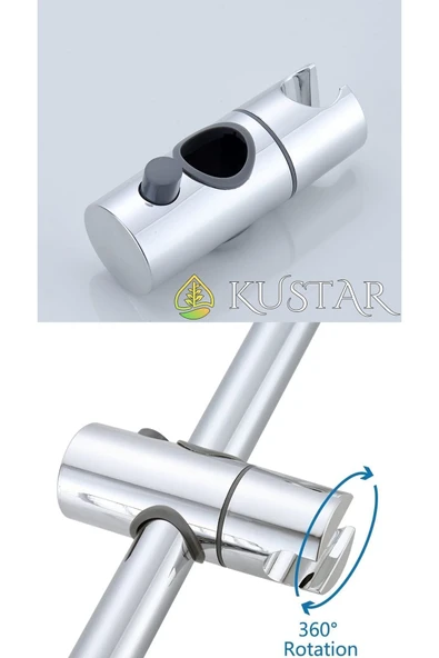 KUSTAR Bern Siyah Banyo Robot Duş Seti Yağmurlama Tepeleme Duş Sistemleri - 7