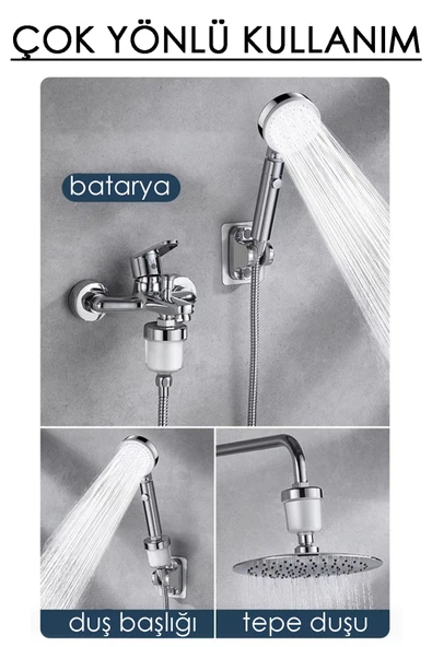 KUSTAR Su Arıtma Filtresi – Duş ve Banyo İçin Kireç ve Partikülleri Arındıran Pamuklu Filtre - 5