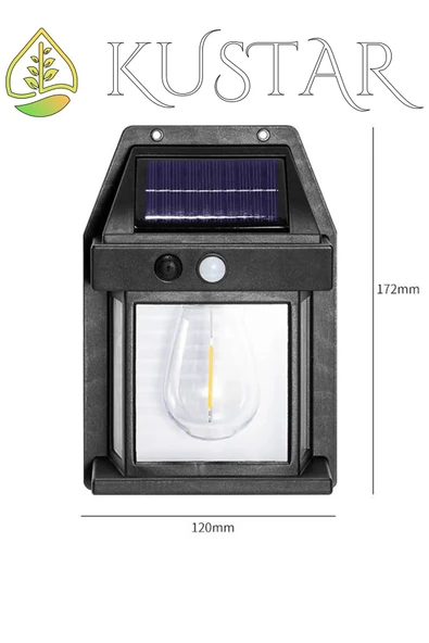 KUSTAR Sensörlü Kendiliğinden Yenilenebilir Güneş Enerjili Solar Bahçe Duvar Aydınlatması Dekoratif Lamba - 8