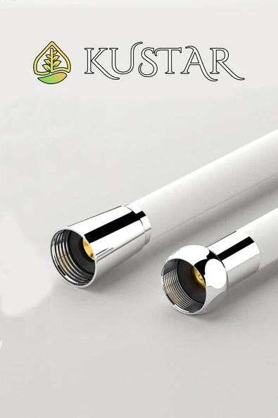 KUSTAR Nano Silikon Patlamaz Yırtılmaz Ezilmez Duş Hortumu 150 cm Beyaz Banyo Duş Hortumu - 3