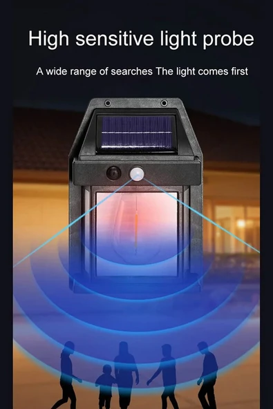 KUSTAR Sensörlü Kendiliğinden Yenilenebilir Güneş Enerjili Solar Bahçe Duvar Aydınlatması Dekoratif Lamba - 5