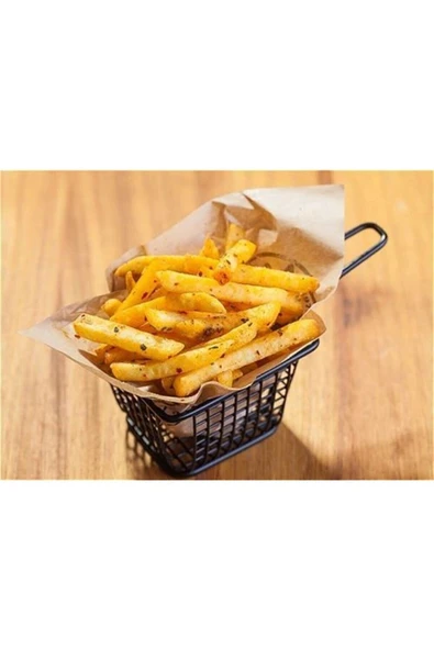 Kustar Metal Patates Ve Atıştırmalık Sunum Sepeti 4 Adet - 3