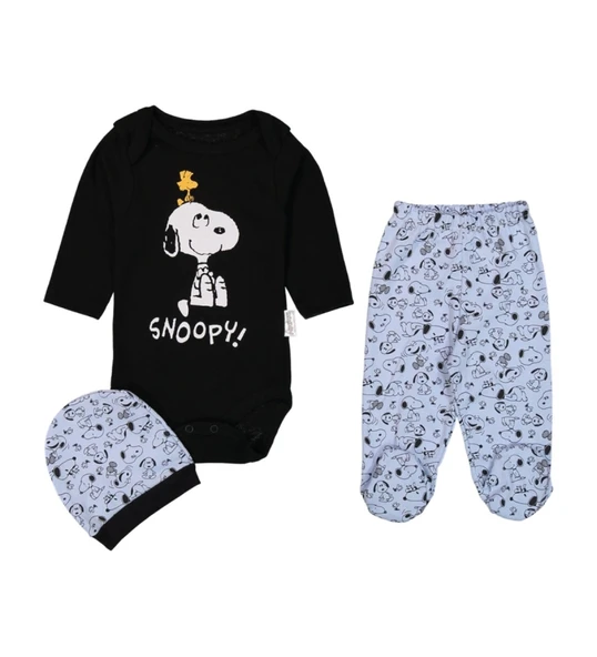 SNOOPY BADİLİ 3 PARÇA ERKEK BEBEK TAKIM