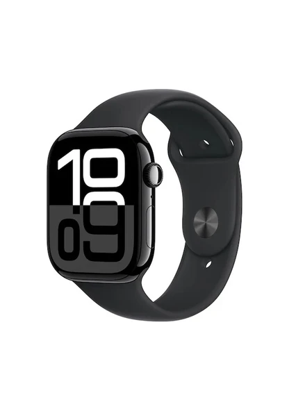 Apple Watch Series 10 GPS 46mm Jet Black Aliminyum Kasa Spor Kordon Akıllı Saat Siyah S/L-MWWR3TU/A