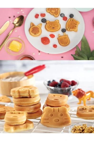 Kiwi Ksm-2405K Elektrikli Waffle Makinesi Çocuk Portatif Mutfak Mini Waffle Izgara - 4