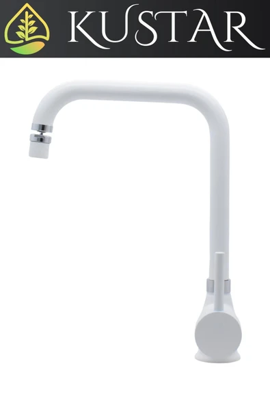 KUSTAR Varna Beyaz Oynar Başlıklı Aç Kapa Mix Mutfak Eviye Bataryası - 3