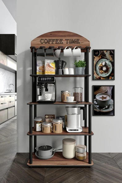 messer COFFEE TIME ÇOK AMAÇLI DOLAP KAHVE KÖŞESİ MADRAN CEVİZ - 2