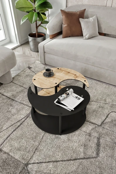 messer Yin Yang Unıty Serenıty Orta Sehpa 2 Li Safir Siyah 70 Cm