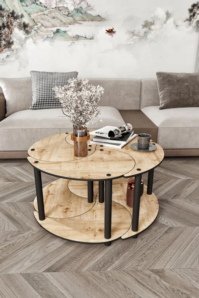 messer YİN YANG UNITY SERENITY ORTA SEHPA 4 LÜ MEŞE 70 CM - 3